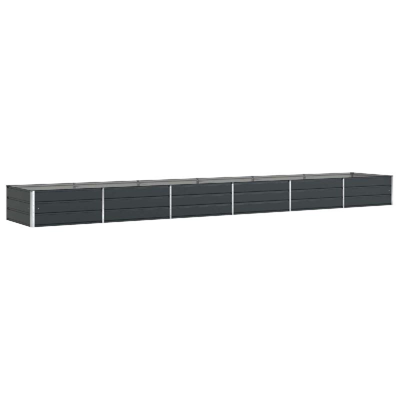 Helloshop26 - Jardinière moderne en acier galvanisé 195 x 100 x 45 cm usage extérieur esthétique durable en anthracite 02_0059251 - acier 30002410_0