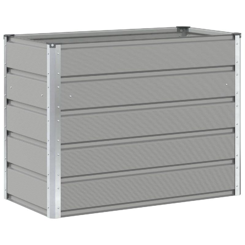 Helloshop26 - Jardinière moderne pour jardin terrasse 100 x 50 x 45 cm ambiance industrielle en acier galvanisé gris clair 02_0059197 - gris acier 3_0