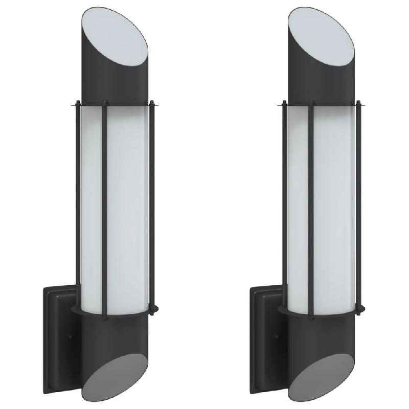 Helloshop26 - Lot de 2 appliques murales d'extérieur 10,5 x 14 x 48 cm design moderne jardin résistant intempéries en acier 02_0056607 - acier 3000_0
