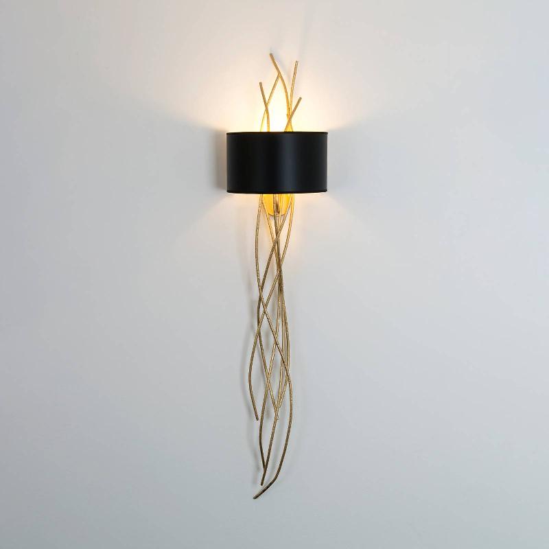 HOLLÄNDER APPLIQUE MURALE ELBA LUNGO, OR/NOIR, HAUTEUR 144 CM, FER