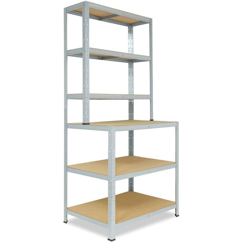 Shelfplaza® Étagère Métallique Charge Lourde 190x80x60cm - 6 Niveaux 145kg Par Plateau - Établi Atelier Garage