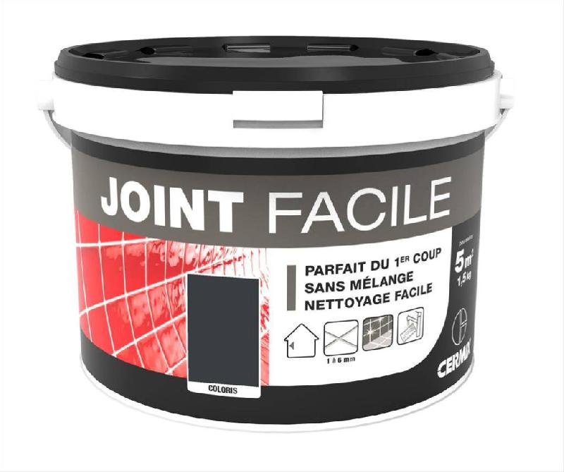 Joint pâte carrelage Cermix gris foncé 1.5 kg - 5 m² - Joint facile pour murs intérieurs_0