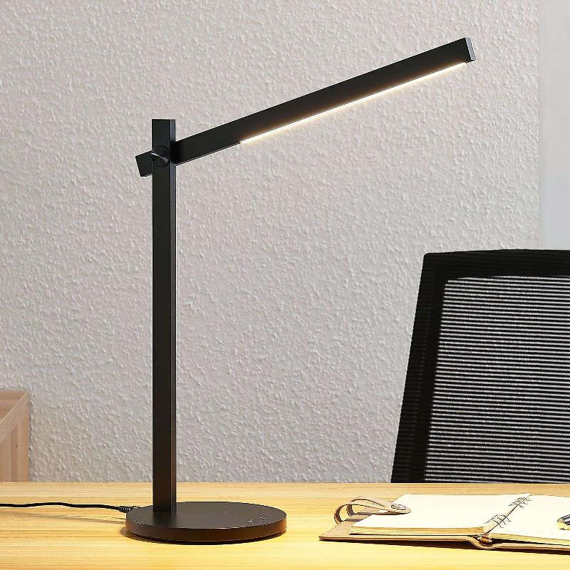 LAMPE DE BUREAU LED LINDBY LORETTA, 43 CM, NOIR, CCT