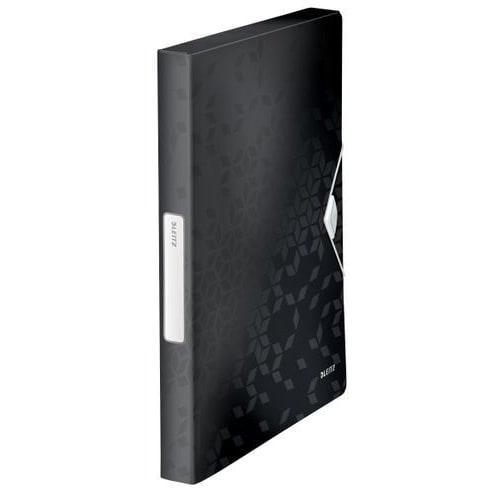 Leitz boîte de classement WOW en polypropylène - Dos 3 cm - Fermeture élastique - Coloris noir_0