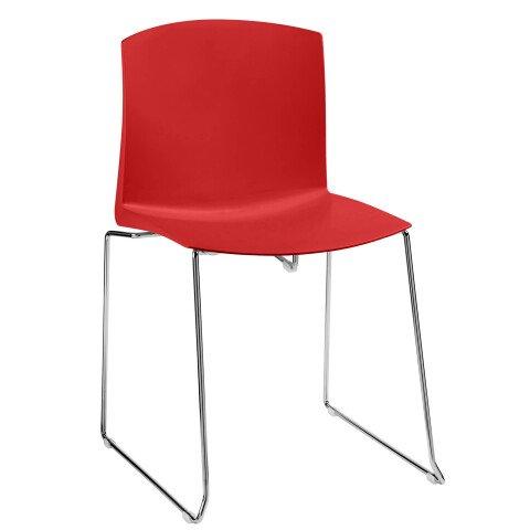 LOT DE 2 - CHAISE PLEA - PIÈTEMENT TRAINEAU ROUGE