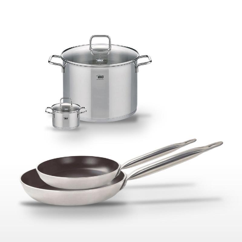 Lot Poêles 28/32 cm et Faitouts 12/26 cm Elo Bistro Line - noir 3176239968682_0
