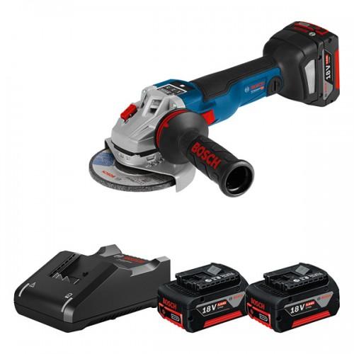 MEULEUSE D'ANGLE SANS FIL 125MM GWS 18V-10SC + 3 BATTERIES ET CHARGEUR - 0615990N12 BOSCH