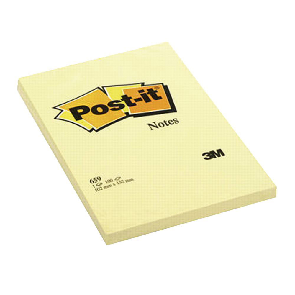 NOTES POST-IT GRAND FORMAT - 102 X 52 MM - UNI - JAUNE - LOT DE 12