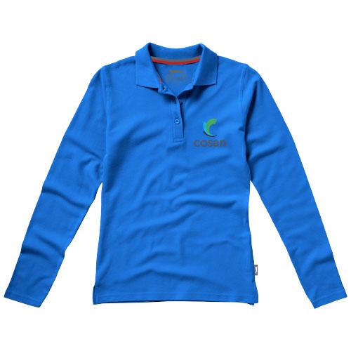 Polo manche longue pour femme Point - maille piquée 100% coton peigné - 180 g/m²_0