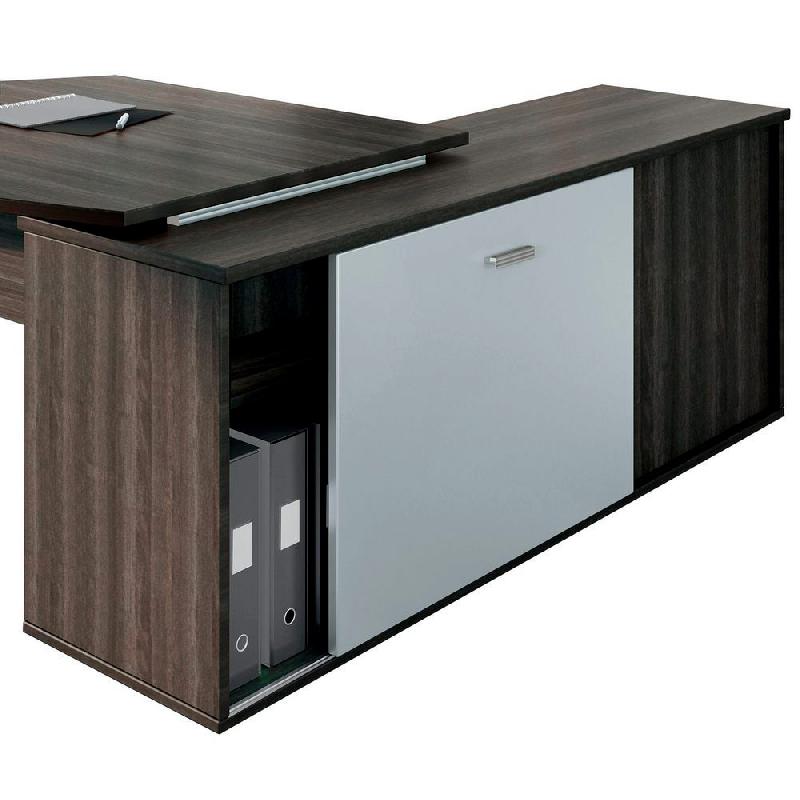 PORTE COULISSANTE OPTIONNELLE POUR BUREAU DIRECTION MOKA - GRIS ALUMINIUM