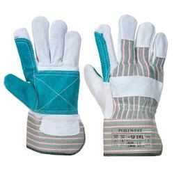 Portwest - Gants anti chaleur Docker avec paume doublée Gris / Vert Taille 12 - 5036146010202_0