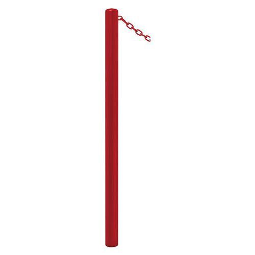 POTELET CARREFOUR Ø60 MM CHAINES 1 ANNEAU GALVA ROUGE 3004 - PROCITY
