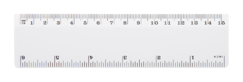 Règle en plastique - 15 cm - Mesures en centimètres et inches - Couleur blanche_0