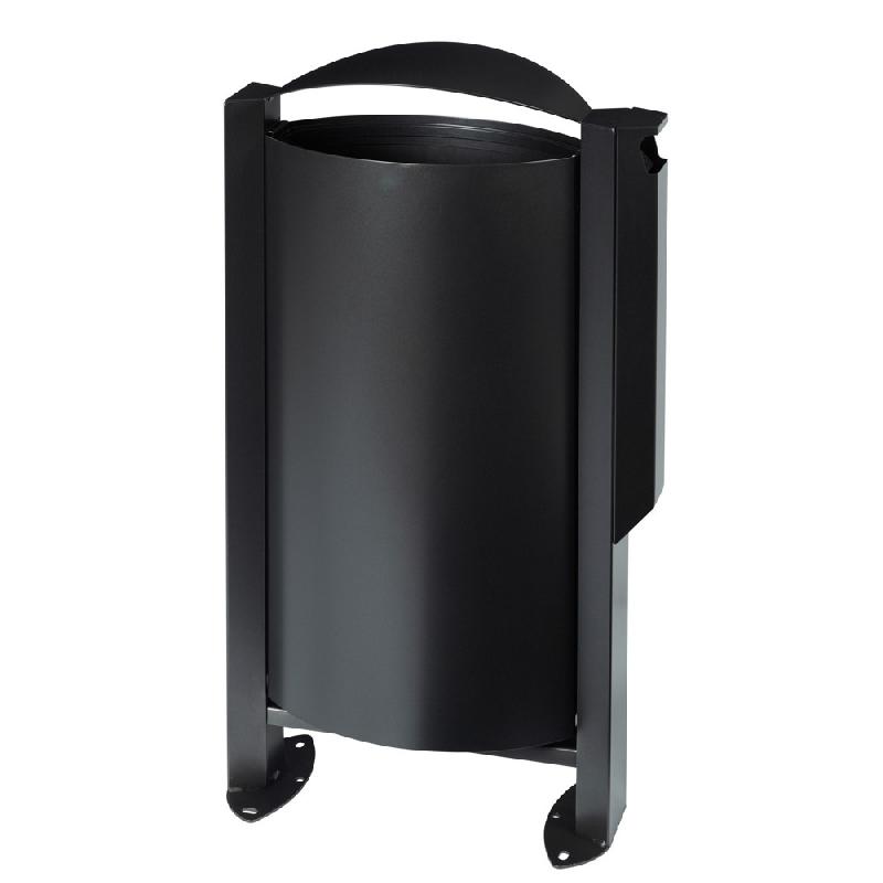 ROSSIGNOL Corbeille sur pied arkea - 60 L - avec cendrier 3l - gris manganese_0
