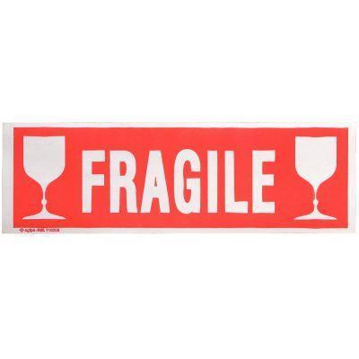 Sac de 100 étiquettes adhésives Fragile  format 190x60 mm_0