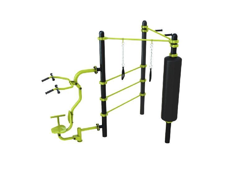 Agrès extérieurs avec modules Pull, Espalier, Sac de frappe, Barre TRX et Barre Poignée - Station Combo 3-4_0
