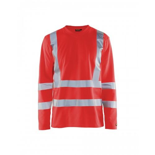 T-SHIRT HAUTE VISIBILITÉ À MANCHES LONGUES ANTI-UV 3381 - ROUGE FLUO - XXL BLAKLADER