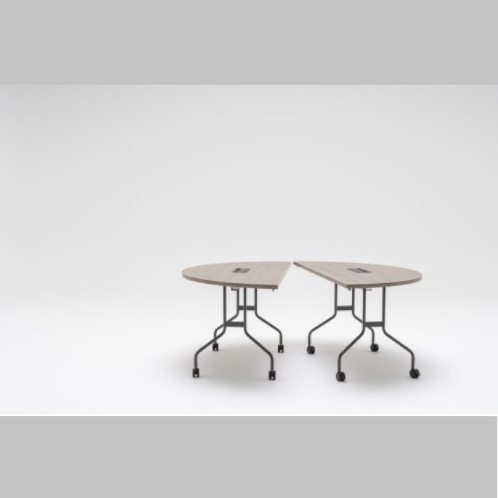 Table abattante demi-lune EASY - P 80 cm - Modulable et rabattable - Marque MDD_0