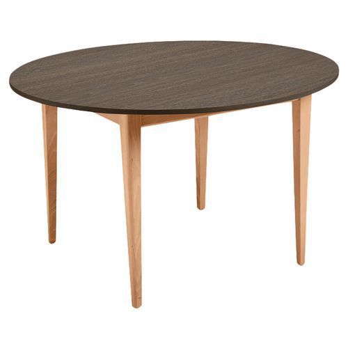 TABLE GRAND LARGE Ø120 CM STRATIFIÉ ABS - BROCANTE/NATUREL - SUNSET CREATION