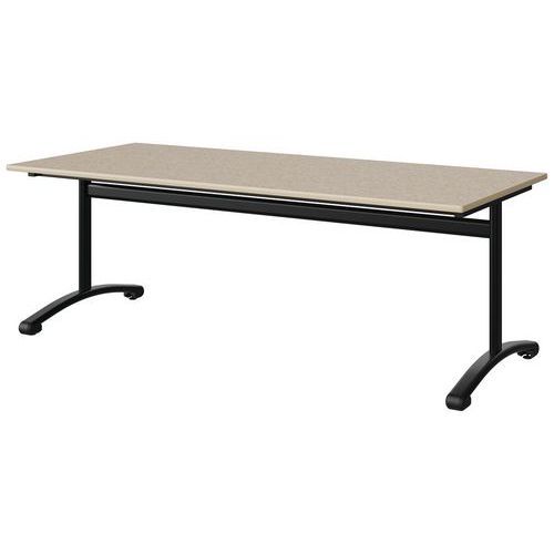 TABLE MALIBU 180X80 T4 DL ST ISOSON BEI 1460/BEIGE NOIR 9005