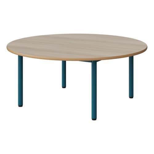 TABLE MALIBU Ø 120 T1 4P STRA ALAISÉ ACACIA/BLEU 5025