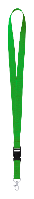 Tour de cou en polyester - mousqueton amovible en métal - couleur vert - poids 16g_0
