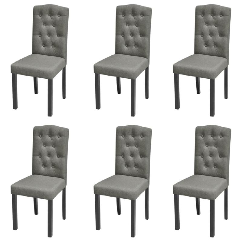 VidaXL Chaises à manger lot de 6 gris tissu Modèle Héritage - 272247_0