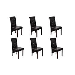 VidaXL Chaises à Manger Lot De 6 Marron Similicuir - 160320_0