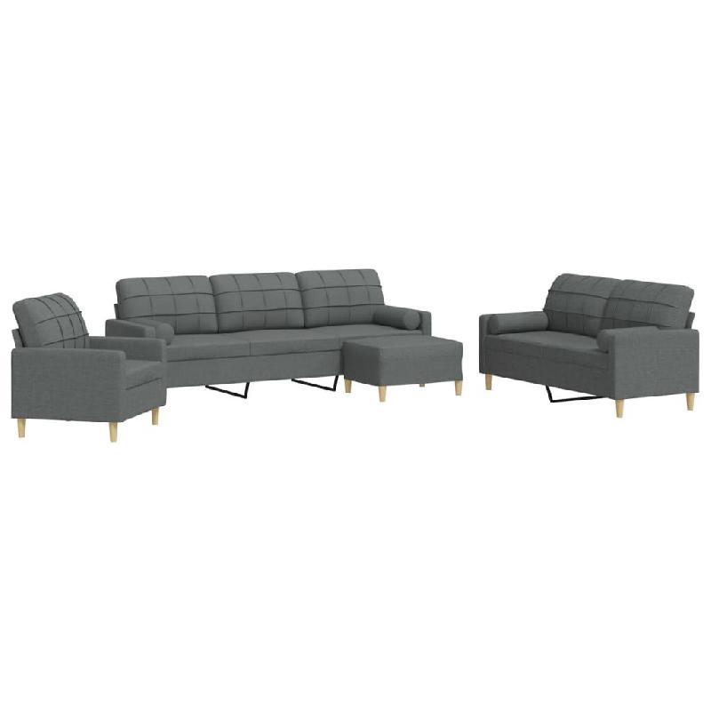 VidaXL Ensemble de canapés 4 pcs repose-pied et coussins décoratifs Modèle Sésame - 3278312_0