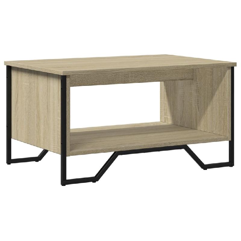 VidaXL Table basse chêne sonoma 75x51x40 cm bois d'ingénierie Modèle Jardin Moderne - 848485_0