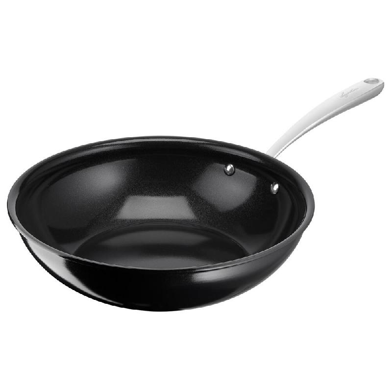 Wok Désideria céramique 28 cm -  360 cl Noir Rond Aluminium Lagostina 48x28 cm - noir aluminium 8002531682443_0