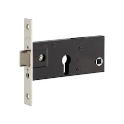 Boitier de serrure encastrable à cylindre pour porte d'entrée, axe 70mm, bouts carrés, acier - THIRARD - gris 3150260943726_0