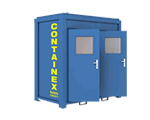 Bungalow de chantier - cabine WC 8' - monobloc sanitaire aménagé - ossature métal avec parois en panneau sandwich isolé - dimensions 2,4 x 1,4 x 2,54 m_0