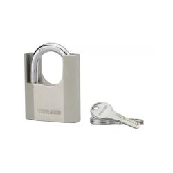 Cadenas à clé Octo-P, acier, chantier, anse protégée acier, 70mm, 3 clés - THIRARD - gris 3150260900590_0