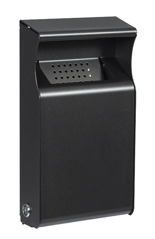 Cendrier mural Kopa gris manganèse 2L - Rossignol - acier poudré anti-UV avec serrure à clé triangulaire - 56439 - 535271_0