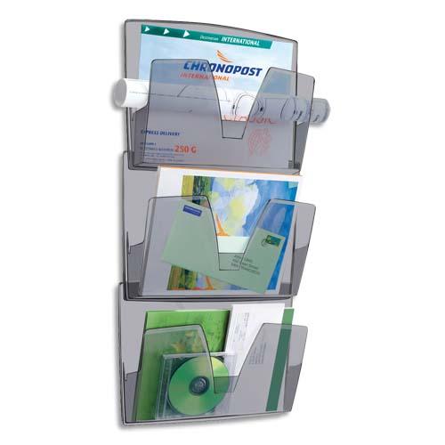 CEP Lot De 3 Corbeilles à Courrier Pro Maxi Hauteur 11,5 Cm Cristal