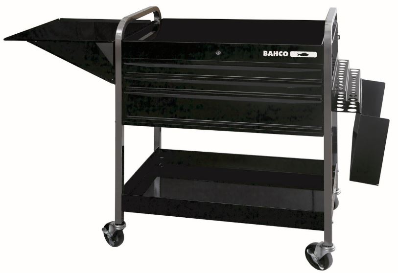 Chariot multifonction en aluminium à deux plateaux - noir - 1315/880 mm x 440 mm x 1025 mm - 1470KC5PC_0