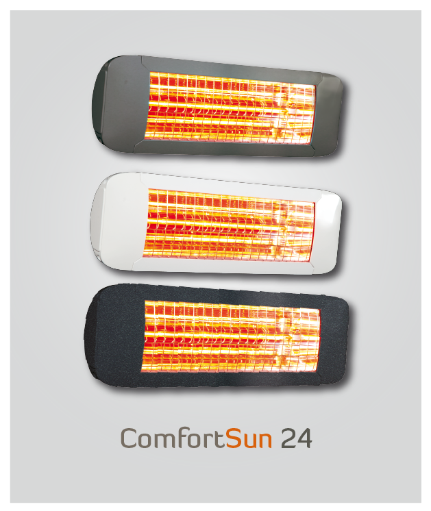 Chauffage à infrarouge ComfortSun 24 - 1000W - IP24 - Pour terrasse, balcon et extérieur_0