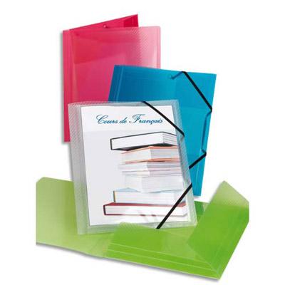 CHEMISE 3 RABATS À ÉLASTIQUE ELBA POLYSCHOOL EN POLYPROPYLÈNE - A5 - COLORIS ASSORTIS - LOT DE 25