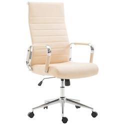 CLP Fauteuil de bureau Kolumbus similicuir Crème - beige polyester 191942704_0