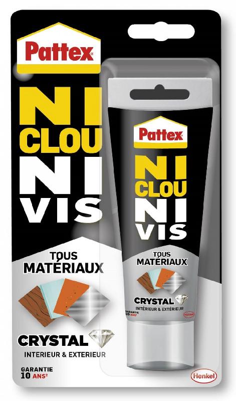 Colle de fixation PATTEX ni clou ni vis - 90 gr transparent - finition professionnelle, résistante à l'eau et multi-supports_0
