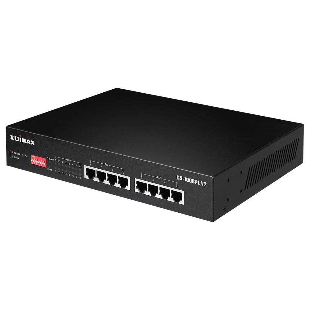 Commutateurs - switch - Emidax GS-1008PL V2 - 8 ports Gigabit Ethernet PoE+ longue portée_0