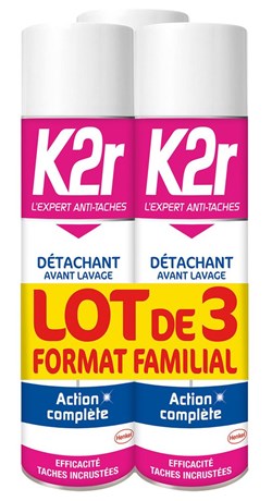 DÉTACHANT AVANT LAVAGE K2R 400 ML (VENDU PAR 3)