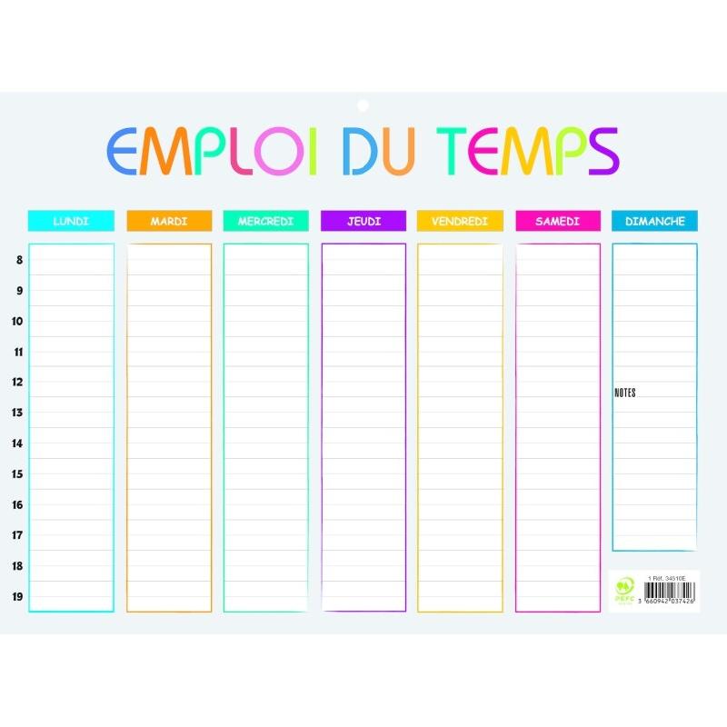 Exacompta Lot de 10 Emploi du temps Multicolore r/v° 29,5x22 - 3660942037426_0