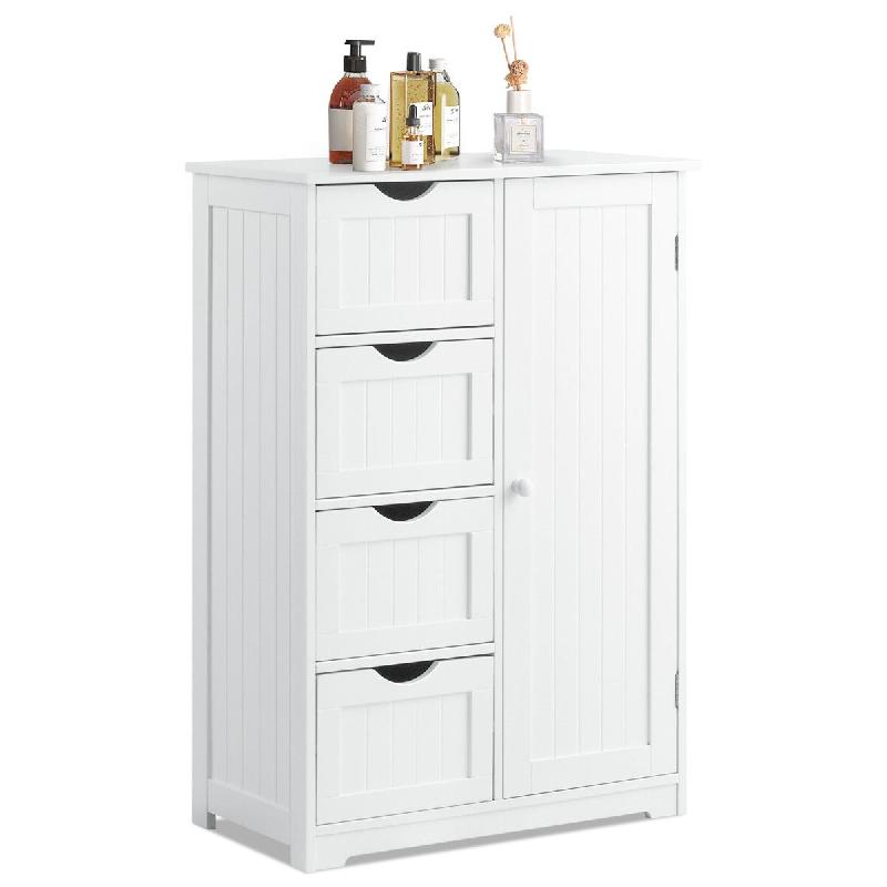 Helloshop26 - Meuble de rangement moderne pour salle de bain 56 x 30 x 81 cm avec 4 tiroirs et étagère réglable en MDF blanc 20_0012753 - blanc Boi_0