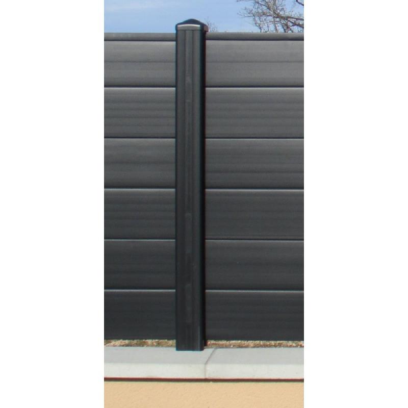 Kit poteau 4d 7016 - ht.0.95cm sur muret_0
