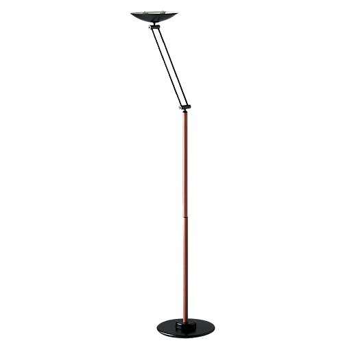 LAMPADAIRE HALOGÈNE ALUMINOR LIBERTY 4 NOIR  IMITATION MERISIER 186 (H) X 30 (Ø) CM