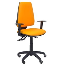 Piqueras y Crespo Silla Elche asincro similpiel naranja con brazo regulable y ruedas de parqué - orange multi-matériau 14ASSP308B10RP_0
