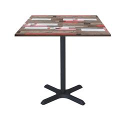 Restootab - Table 70x70cm - modèle Dina bois redden wood - marron TB-DIN-7070S-RED.WO_0