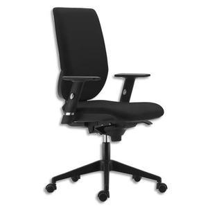 Siège ''tertio'' dossier et assise tissu noir, à mécanisme synchrone, piétement nylon, sans accoudoirs_0